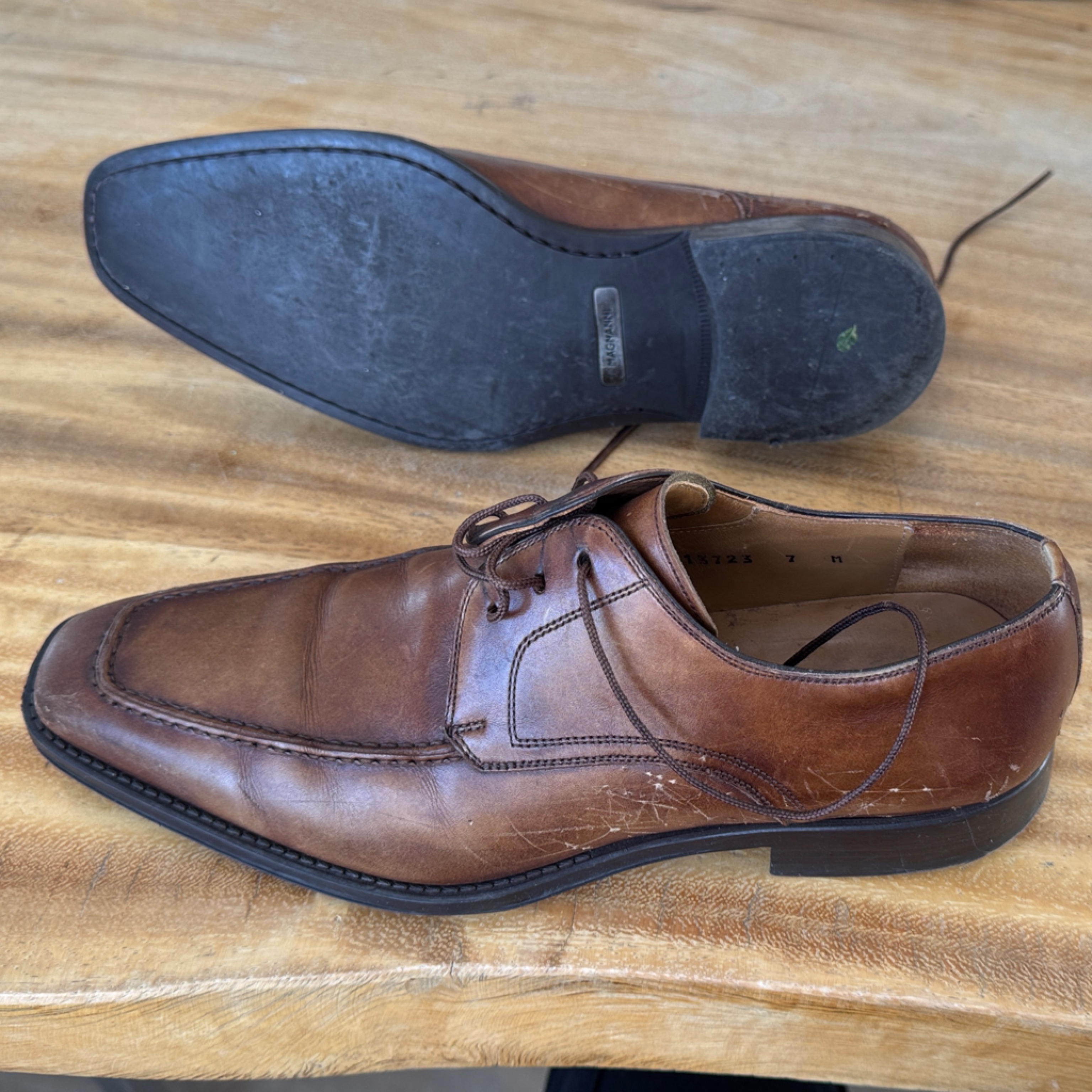 Magnanni Brown Leather Derbys